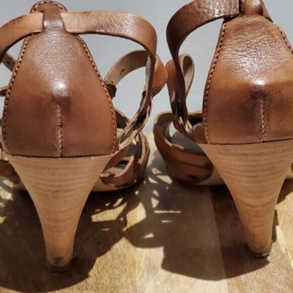 Aldo Fine leather Strappy Sandals with triangle heel- 38EURO (8.5US) - Picture 7 of 16